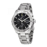 Tag Heuer Aquaracer Automatic Chronograph Black Dial Silver Steel Strap Watch for Men - CAY2110.BA0927 Authentic Buy Shop Now