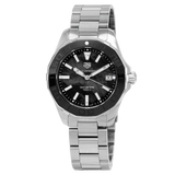Tag Heuer Aquaracer Quartz Black Dial Silver Steel Strap Watch for Women - WAY131K.BA0748 Authentic Buy Shop Now
