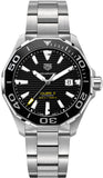 Tag Heuer Aquaracer Caliber 5 Black Dial Silver Steel Strap Watch for Men - WAY201A .BA0927 Authentic Buy Shop Now