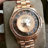Marc Jacobs Henry Transparent Rose Gold Dial Rose Gold Steel Strap Watch for Women - MBM3339 Authentic Buy Shop Now