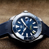 Tag Heuer Aquaracer Calibre 5 Automatic Blue Dial Blue Rubber Strap Watch for Men - WAY201B.FT6150 Authentic Buy Shop Now