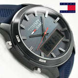 Tommy Hilfiger Digital Analog Blue Dial Blue Rubber Strap Watch For Men - 1791761 Authentic Buy Shop Now