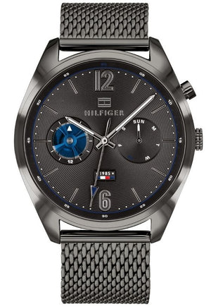 Tommy Hilfiger Deacon Multifunction Black Dial Black Mesh Bracelet Watch for Men - 1791546 Authentic Buy Shop Now