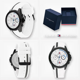 Tommy Hilfiger Aiden Chronograph White Dial White Rubber Strap Watch For Men - 1791862 Authentic Buy Shop Now