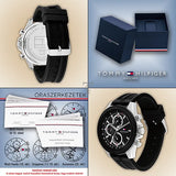 Tommy Hilfiger Clark Chronograph Black Dial Black Rubber Strap Watch For Men - 1792082 Authentic Buy Shop Now