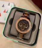 Fossil Stella Multifunction Brown Dial Two Tone Steel Strap Watch for Women - ES4079 Authentic Buy Shop Now