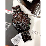 Guess Horizon Chronograph Black Dial Black Steel Strap Watch For Men - W0379G2 Authentic Buy Shop Now