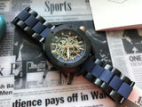 Fossil Modern Machine Automatic Skeleton Blue Dial Two Tone Steel Strap Watch for Men - ME3133 Authentic Buy Shop Now