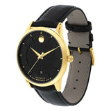 Movado 1881 Automatic Black Dial Black Leather Strap Watch For Men - 606875 Authentic Buy Shop Now