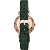 Emporio Armani Pro Planet Analog Silver Dial Green Leather Strap Watch For Women - AR11517 Authentic Buy Shop Now