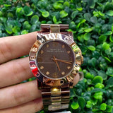 Marc Jacobs Amy Grey Dial Two Tone Steel Strap Watch for Women - MBM3195 Authentic Buy Shop Now