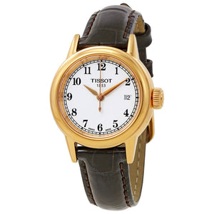 Tissot Carson White Dial Brown Leather Strap Watch For Women - T085.210.36.012.00 Authentic Buy Shop Now