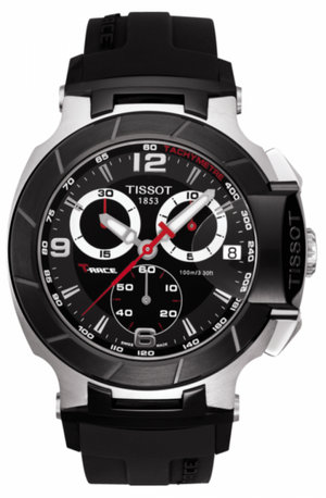 Tissot T Race Chronograph Black Dial Black Rubber Strap Watch for Men - T048.417.27.057.00 Authentic Buy Shop Now