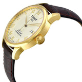 Tissot Le Locle Powermatic 80 Gold Dial Brown Leather Strap Watch For Men - T006.407.36.263.00 Authentic Buy Shop Now