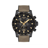 Tissot Supersport Chrono Black Dial Beige Nylon Strap Watch For Men - T125.617.37.051.01 Authentic Buy Shop Now