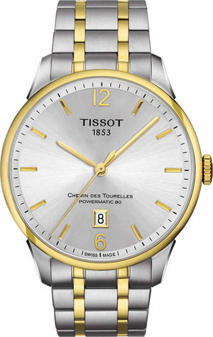 Tissot Chemin Des Tourelles Powermatic 80 Lady Silver Dial Two Tone Steel Strap Watch For Women - T099.207.22.037.00 Authentic Buy Shop Now