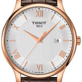 Tissot T Classic Tradition Silver Dial Brown Leather Strap Watch For Men - T063.610.36.038.00 Authentic Buy Shop Now