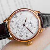 Tissot Le Locle Powermatic 80 Silver Dial Brown Leather Strap Watch For Men - T006.407.36.033.00 Authentic Buy Shop Now