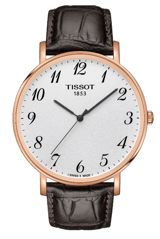 Tissot T Classic Everytime White Dial Black Leather Strap Watch For Men - T109.610.36.032.00 Authentic Buy Shop Now