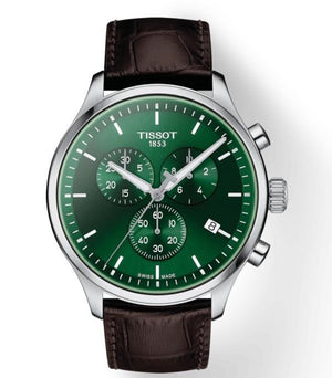 Tissot Chrono XL Chronograph Classic Green Dial Brown Leather Strap Watch For Men - T116.617.16.091.00 Authentic Buy Shop Now