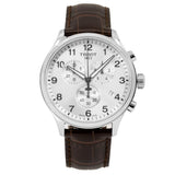 Tissot T Sport Chrono XL Classic Silver Dial Brown Leather Strap Watch For Men - T116.617.16.037.00 Authentic Buy Shop Now