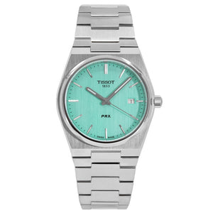 Tissot PRX Quartz Light Green Dial Silver Steel Strap Watch for Men - T137.410.11.091.01 Authentic Buy Shop Now