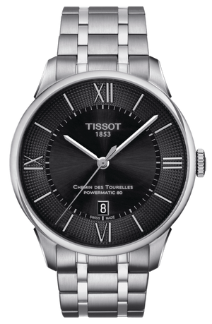 Tissot Chemin Des Tourelles Powermatic 80 Black Dial Silver Steel Strap Watch For Men - T099.407.11.058.00 Authentic Buy Shop Now