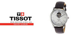 Tissot T Classic Tradition Powermatic 80 Open Heart Silver Dial Brown Leather Strap Watch for Men - T063.907.16.038.00 Authentic Buy Shop Now