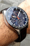 Tissot PRS 516 Chronograph Blue Dial Brown Leather Strap Watch For Men - T100.417.16.041.00 Authentic Buy Shop Now