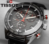 Tissot PRS 516 Chronograph Black Dial Black Leather Strap Watch For Men - T100.417.16.051.00 Authentic Buy Shop Now