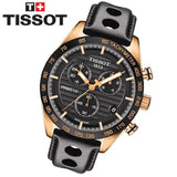 Tissot PRS 516 Chronograph Black Dial Black Leather Strap Watch For Men - T100.417.36.051.00 Authentic Buy Shop Now