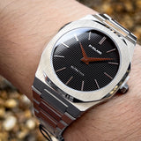 D1 Milano Ultra Thin Black Dial Silver Steel Strap Watch for Men - D1-UTBJ14 Authentic Buy Shop Now
