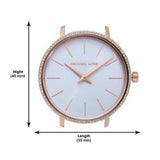 Michael Kors Pyper Three Hand White Dial Black Leather Strap Watch For Women - MK2835 Authentic Buy Shop Now