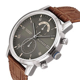 Tommy Hilfiger Kane Grey Dial Brown Leather Strap Watch for Men - 1710398 Authentic Buy Shop Now