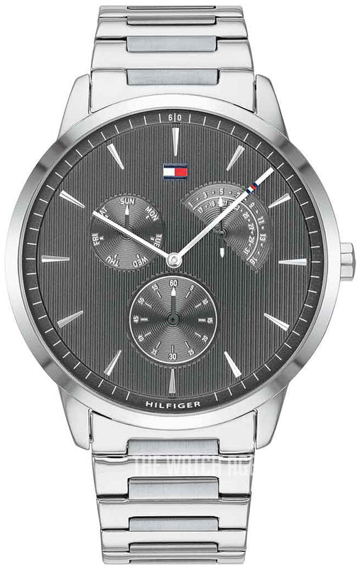 Tommy Hilfiger Brad Chronograph Quartz Grey Dial Silver Steel Strap Watch For Men - 1710385 Authentic Buy Shop Now