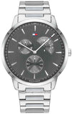 Tommy Hilfiger Brad Chronograph Quartz Grey Dial Silver Steel Strap Watch For Men - 1710385 Authentic Buy Shop Now