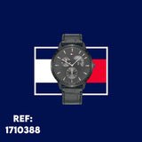 Tommy Hilfiger Brad Chronograph Quartz Grey Dial Grey Leather Strap Watch For Men - 1710388 Authentic Buy Shop Now