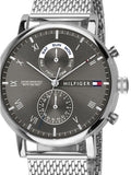 Tommy Hilfiger Kane Black Dial Silver Mesh Bracelet Watch for Men - 1710402 Authentic Buy Shop Now