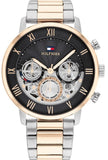 Tommy Hilfiger Legend Chronograph Black Dial Two Tone Steel Strap Watch For Men - 1710570 Authentic Buy Shop Now