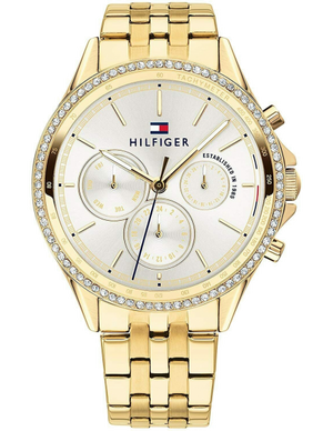 Tommy Hilfiger Ari Multifunction Diamonds Silver Dial Gold Steel Strap Watch for Women - 1781977 Authentic Buy Shop Now
