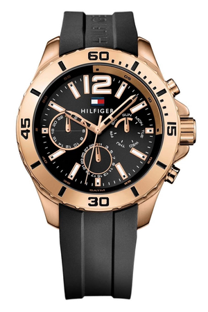 Tommy Hilfiger Sport Multifunction Black Dial Black Rubber Strap Watch for Men - 1791145 Authentic Buy Shop Now