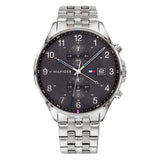 Tommy Hilfiger West Quartz Black Dial Silver Steel Strap Watch For Men - 1791707 Authentic Buy Shop Now