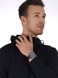 Tommy Hilfiger Parker Chronograph Blue Dial Brown Leather Strap Watch For Men - 1791837 Authentic Buy Shop Now