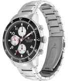 Tommy Hilfiger Jimmy Multifunction Black Dial Silver Steel Strap Watch For Men - 1791950 Authentic Buy Shop Now