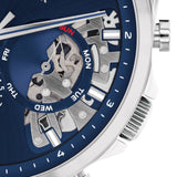 Tommy Hilfiger Baker Quartz Blue Dial Silver Steel Strap Watch For Men - 1710448 Authentic Buy Shop Now