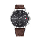 Tommy Hilfiger Daniel Grey Dial Brown Leather Strap Watch for Men - 1710416 Authentic Buy Shop Now