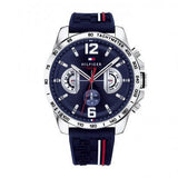 Tommy Hilfiger Decker Blue Dial Blue Rubber Strap Watch for Men - 1791476 Authentic Buy Shop Now