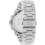 Tommy Hilfiger Henry Chronograph Black Dial Silver Steel Strap Watch For Men - 1710477 Authentic Buy Shop Now
