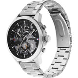 Tommy Hilfiger Henry Chronograph Black Dial Silver Steel Strap Watch For Men - 1710477 Authentic Buy Shop Now