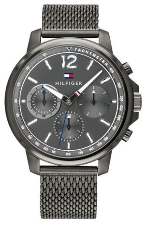 Tommy Hilfiger London Chronograph Grey Dial Grey Mesh Bracelet Watch for Men - 1791530 Authentic Buy Shop Now